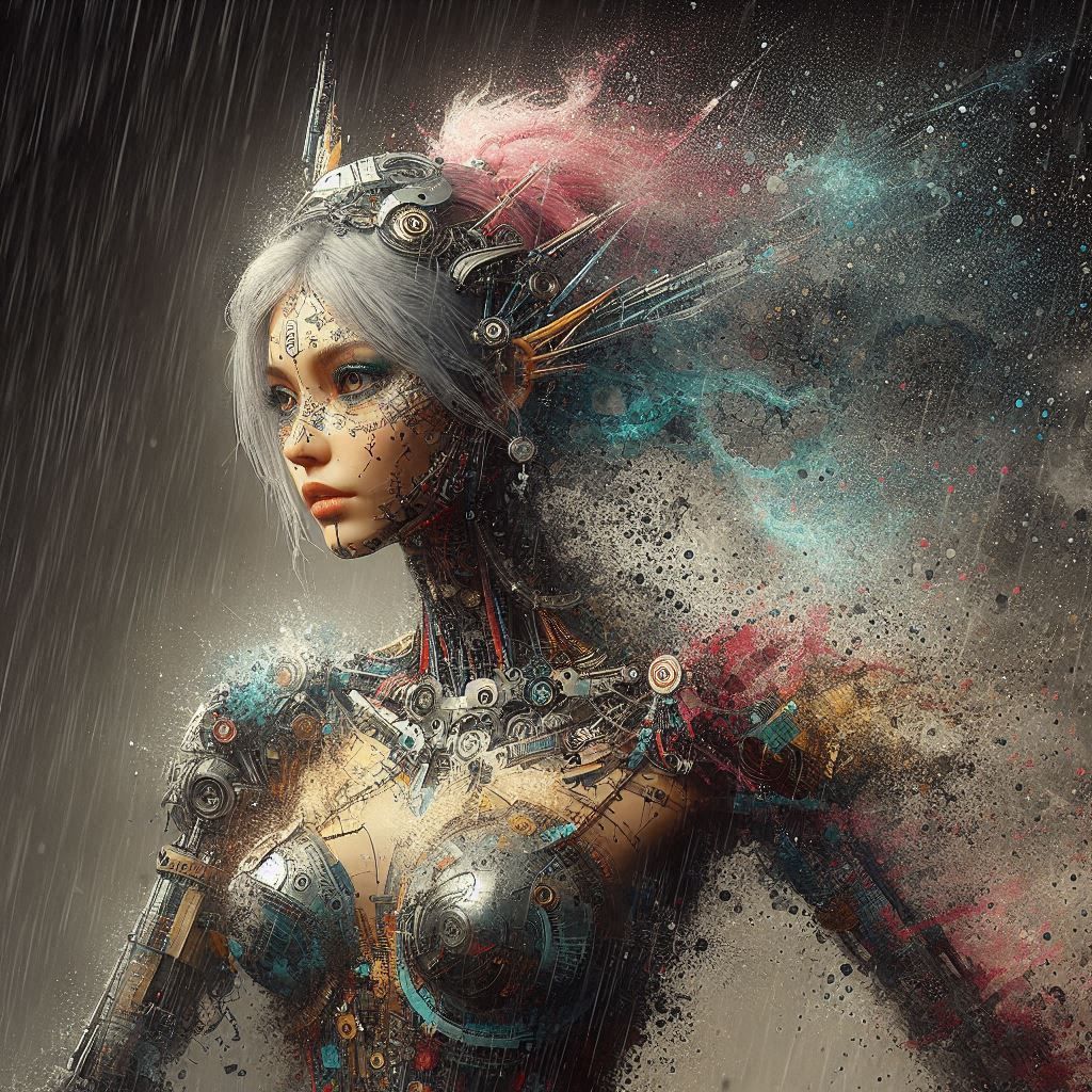 double exposure beautiful fantasy DALL-E 3 portrait landscap...
