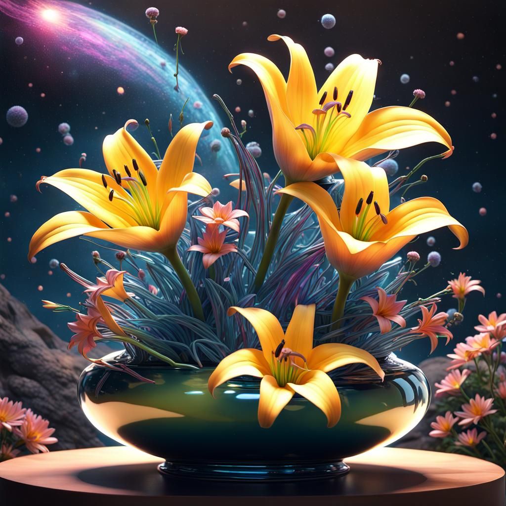 Flower Vase Still Life: Lillies 4