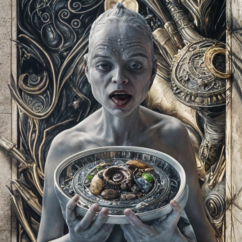 Sweet person telling all about the dish in a language no one...