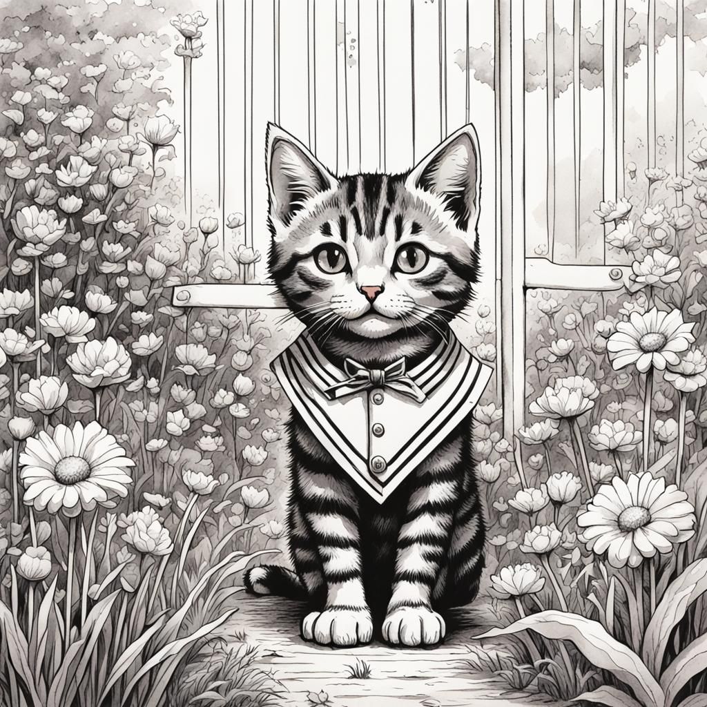 Watercolours drawing a beautiful colours drawing of a tabby ...