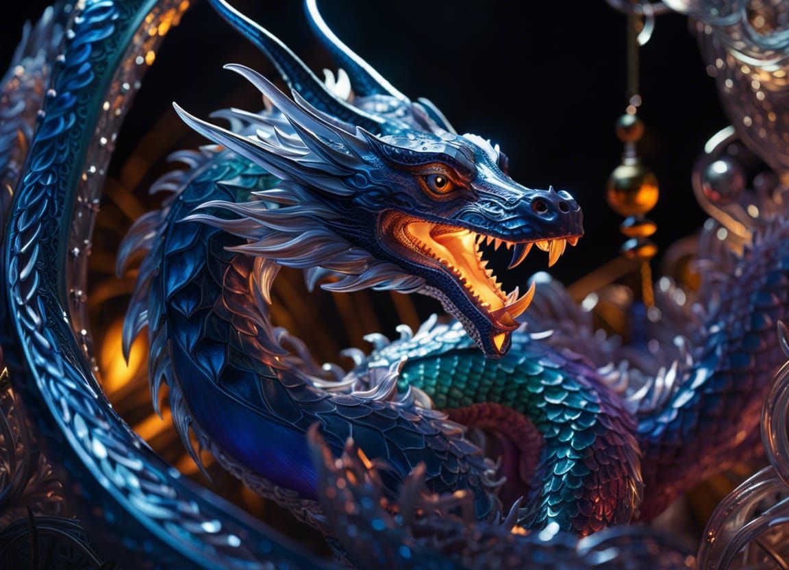 Glass dragon artwork  by @Ventrale