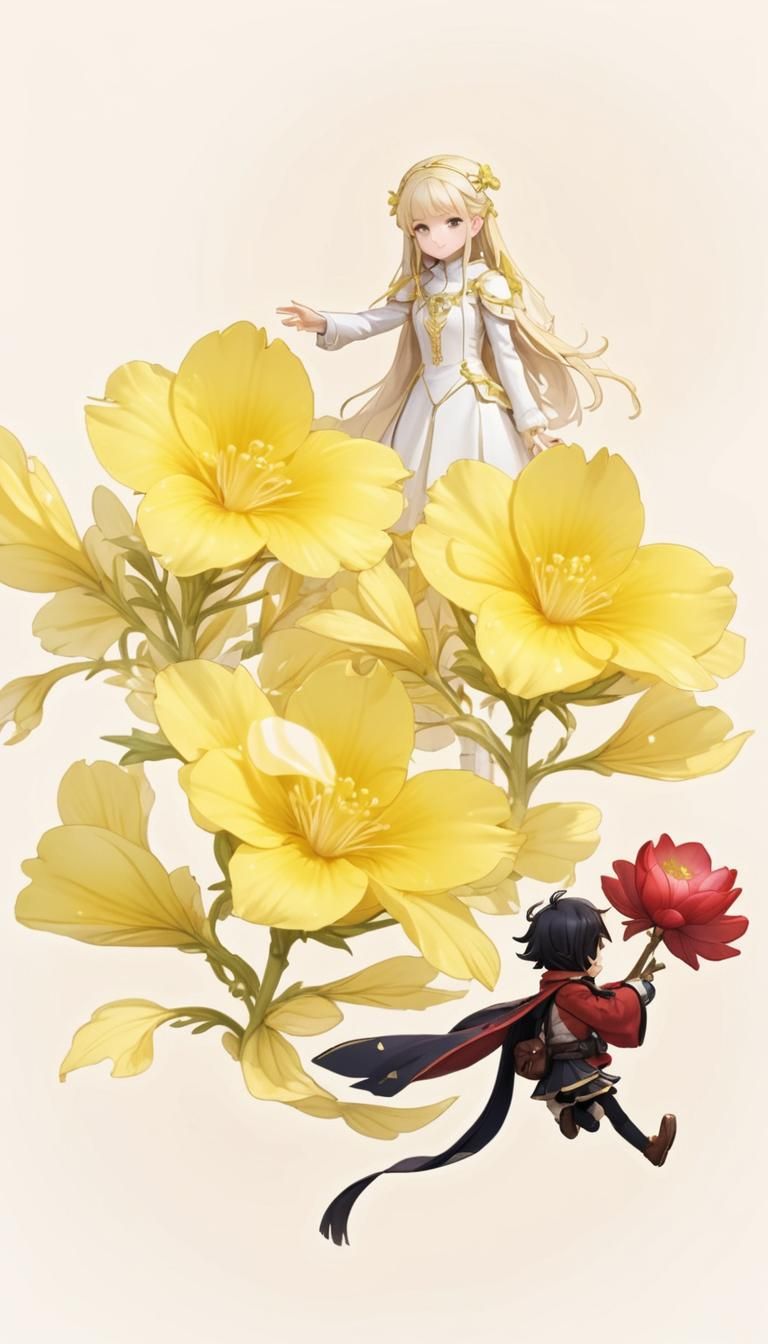 Evening primrose chibi fairytale By artist "anime", 3d anime...