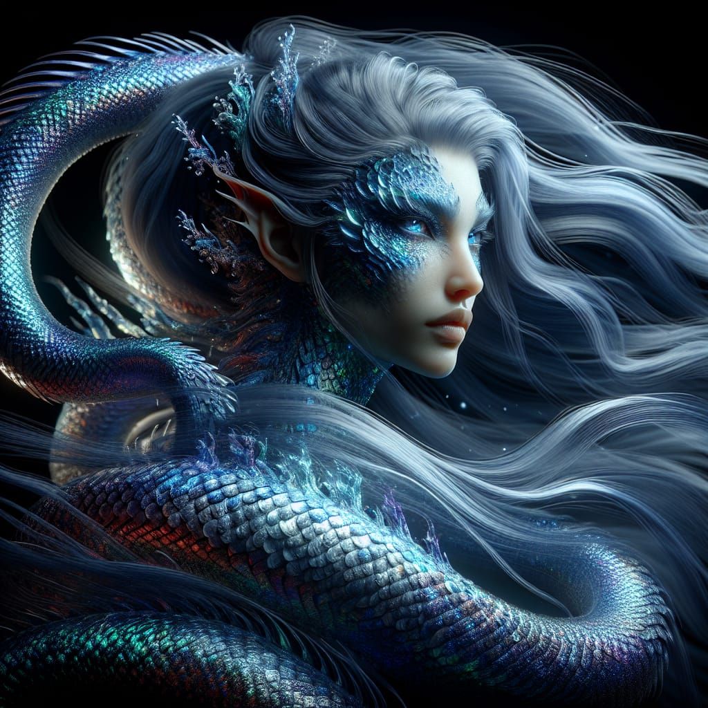 Dragon-Human Hybrid: Beauty and Strength in Hyper-Detail