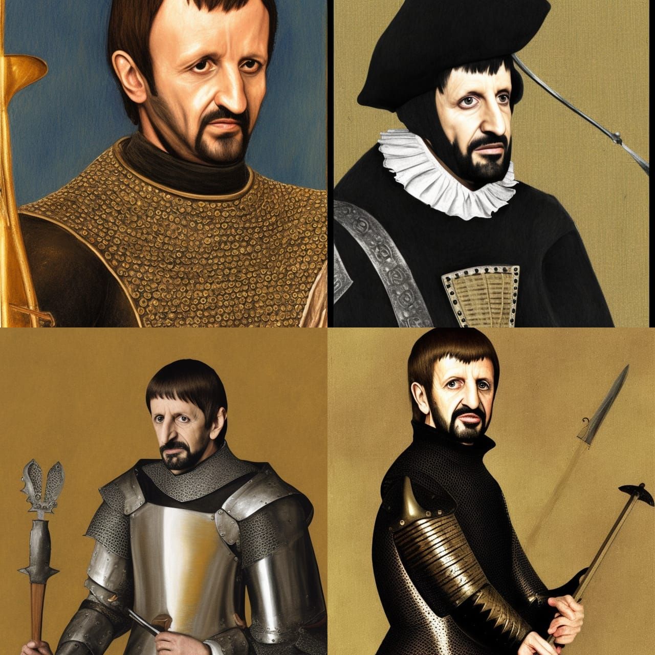 Ringo Starr as a knight from 1560´s realistic