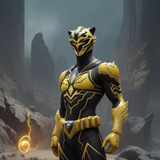 Yellow panther power ranger - AI Generated Artwork - NightCafe Creator