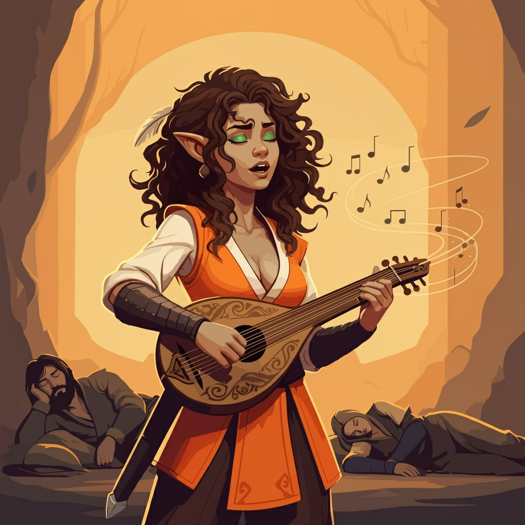 Halfling monk bard helping bandits rest
