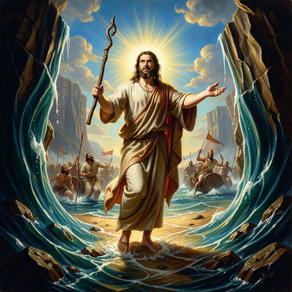 moses splitting the red sea art  by @Blackbird