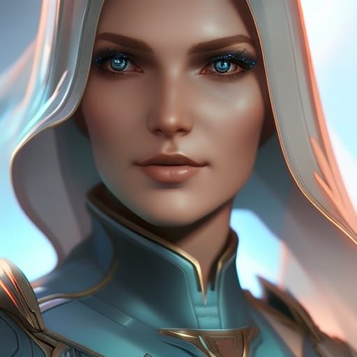 Female scifi pilot, blue eyes, beautiful, 8k resolution conc...