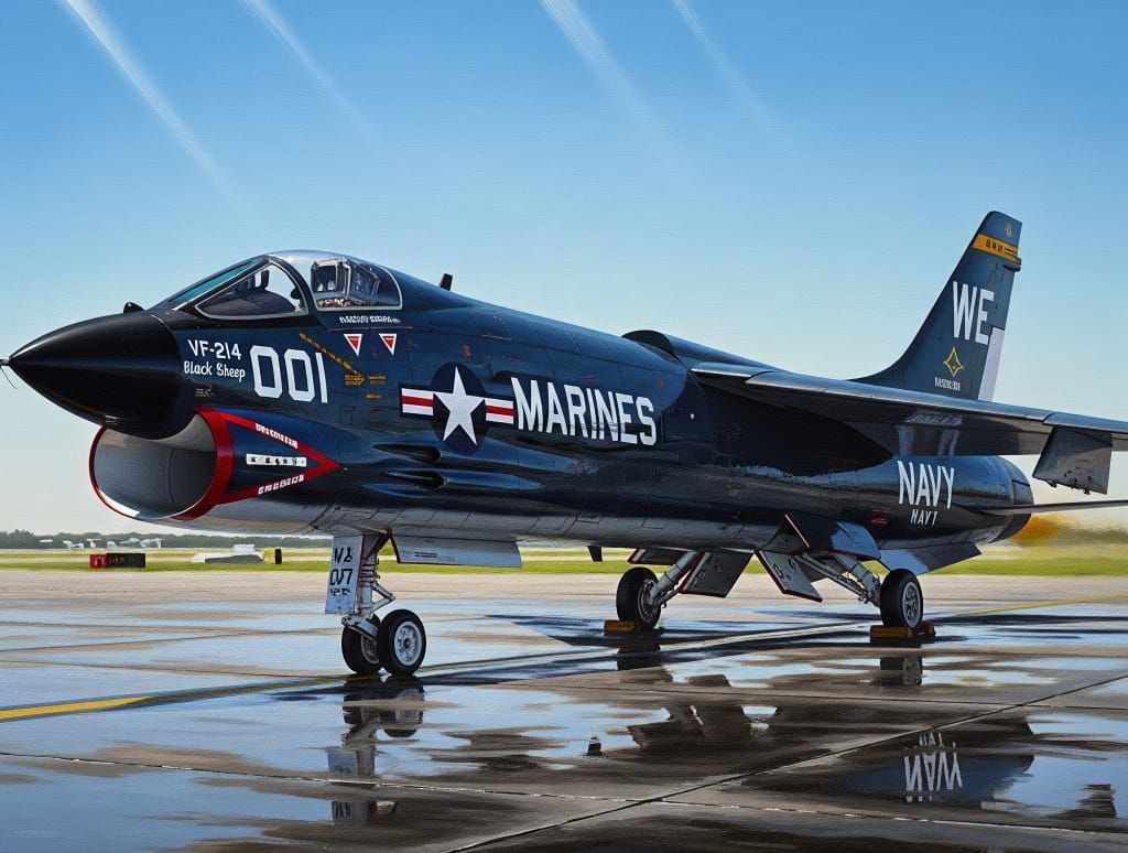 F-8E Crusader, VMF-214 Black Sheep Squadron