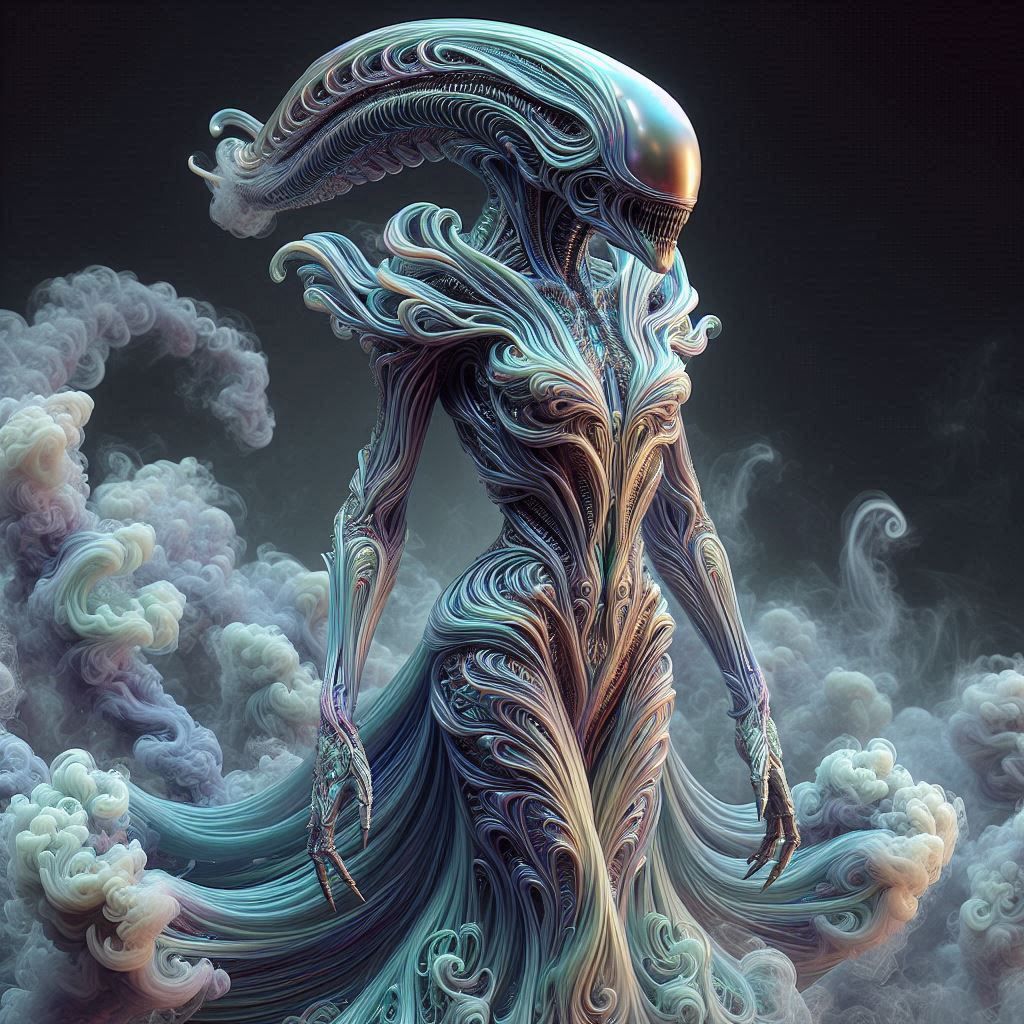 ALIEN IN THE MIST - AI Generated Artwork - NightCafe Creator