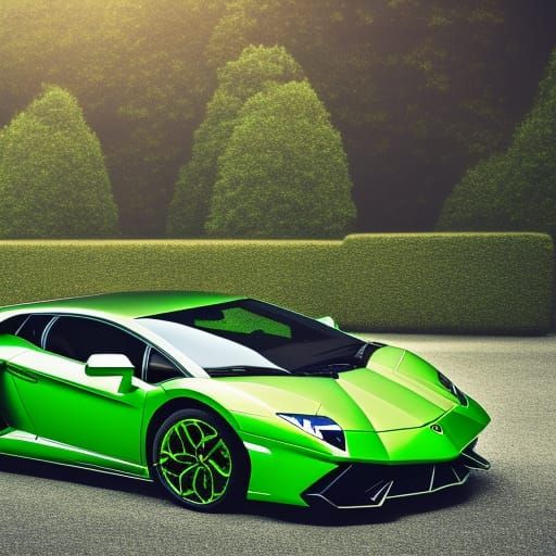 Electric green lambo - AI Generated Artwork - NightCafe Creator