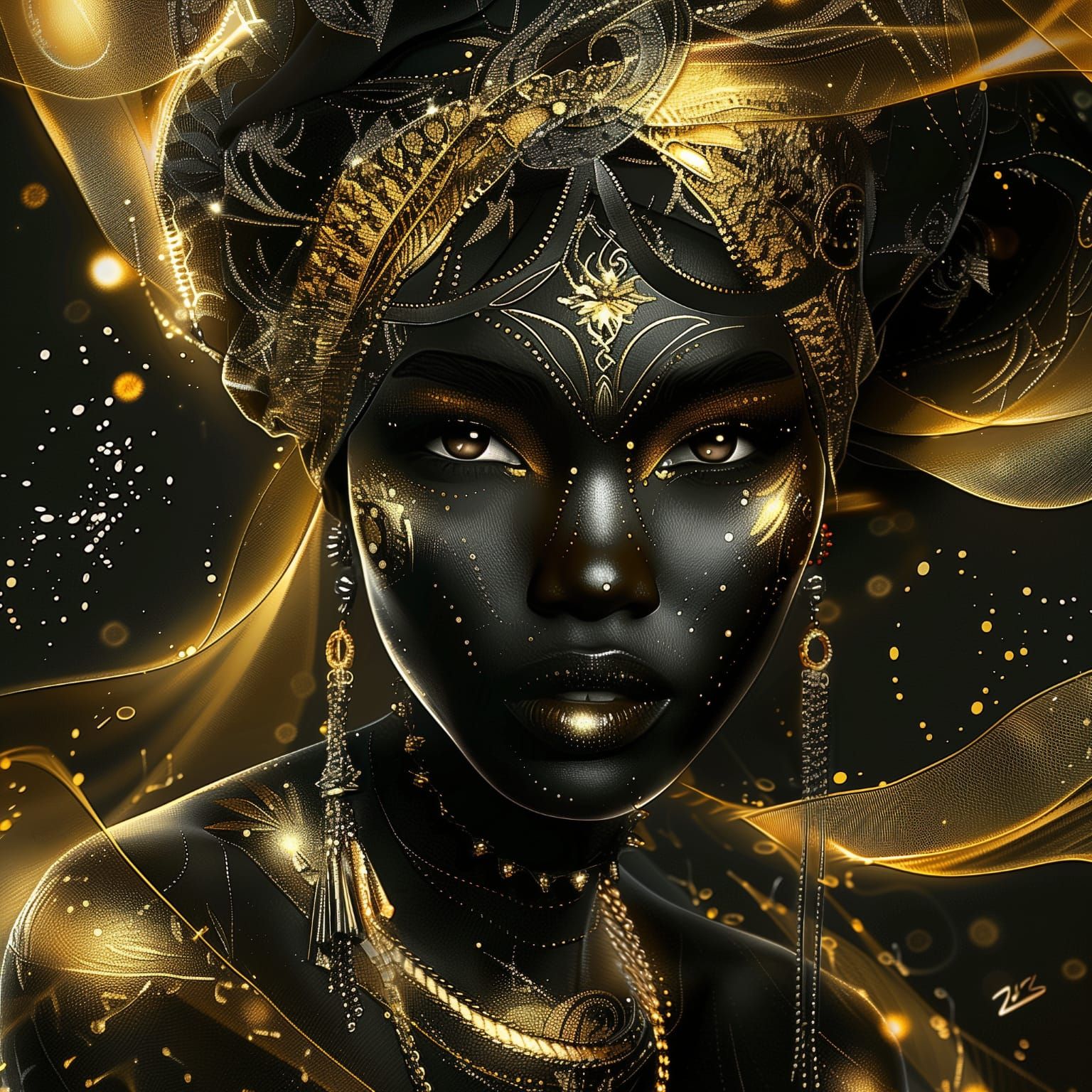 A Portrait in Gold and Black