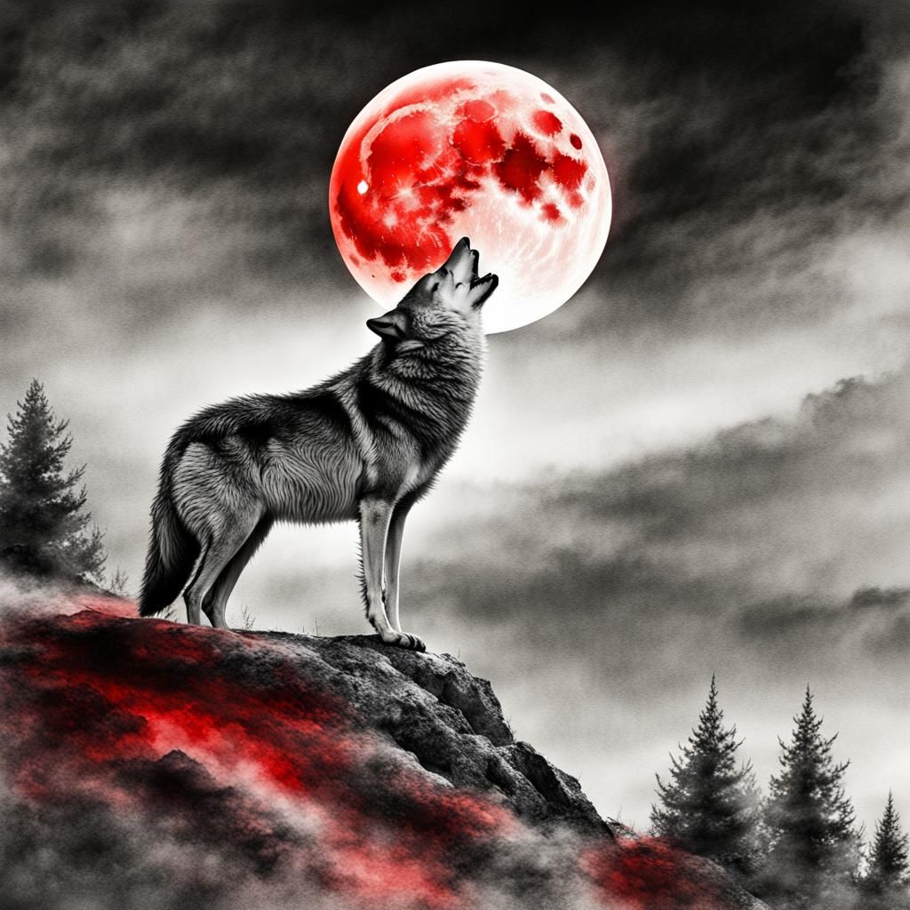 A  howling wolf