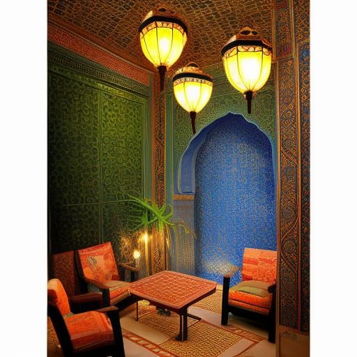 Riad tea corner AI Generated Artwork NightCafe Creator