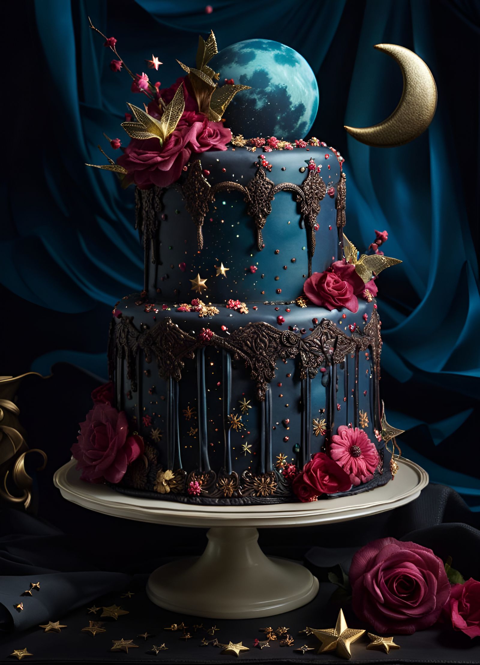 Whimsigoth Wedding Cake  by @Alexandra