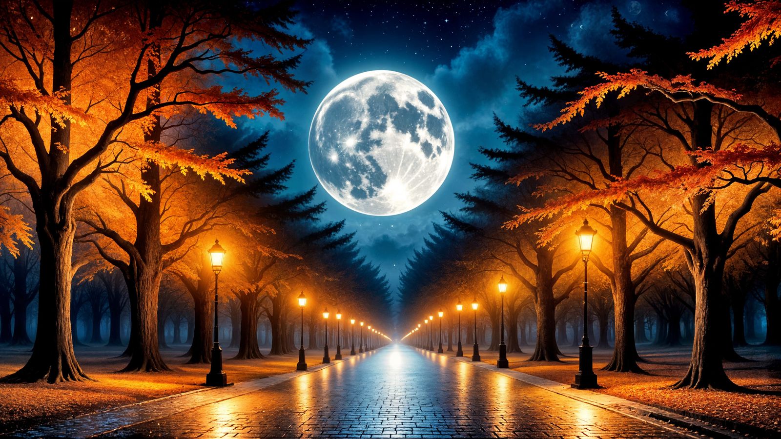 A serene autumn night