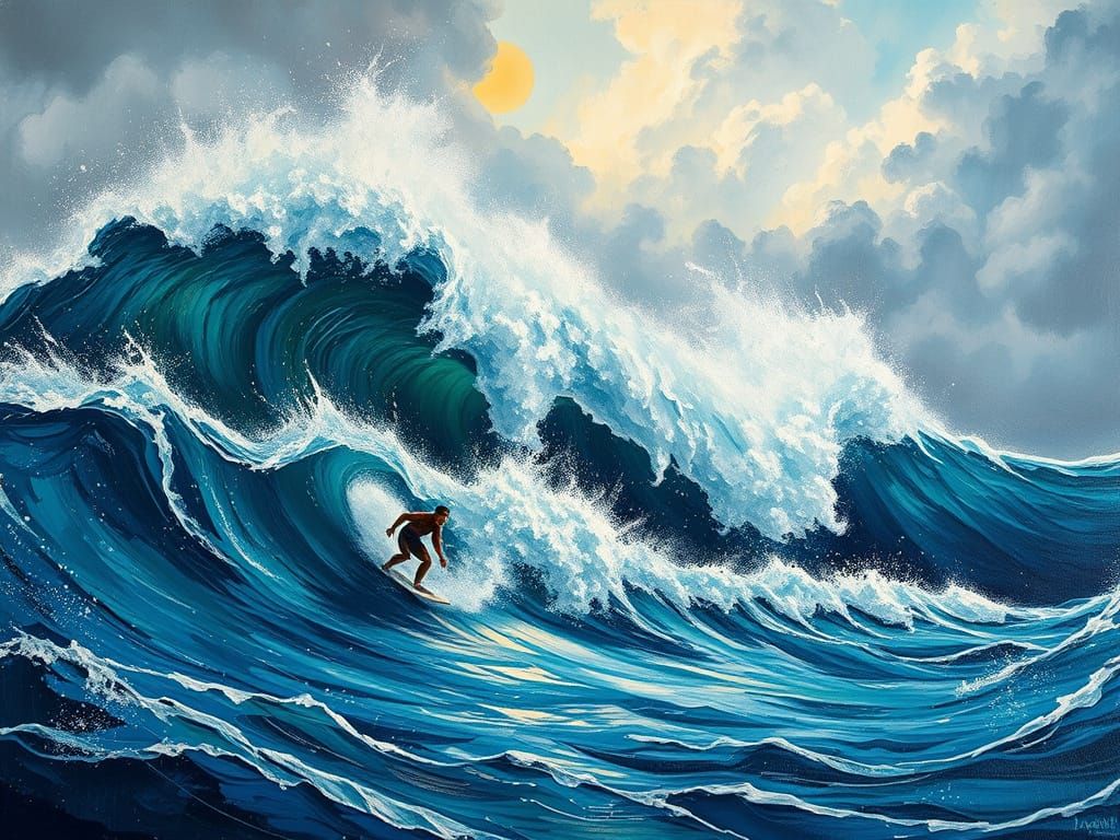 Surfing in massive waves  by @dhee noerd