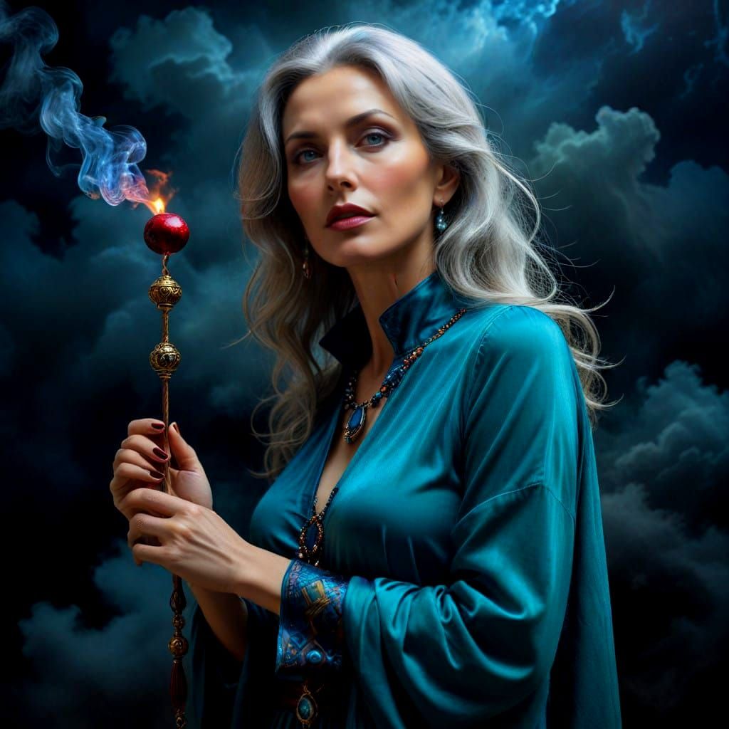 Enigmatic Lady in a Dreamlike Realm