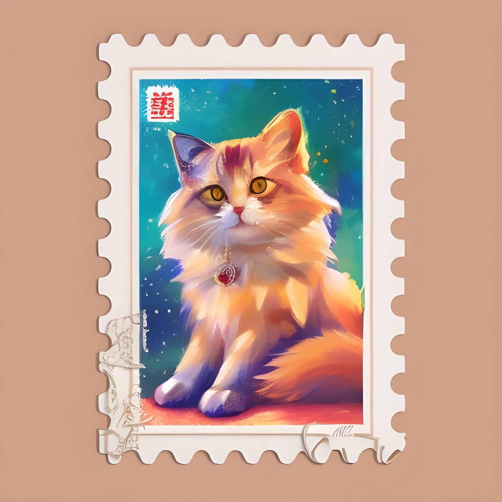 Cute cat postage stamp  by @KittyGirl