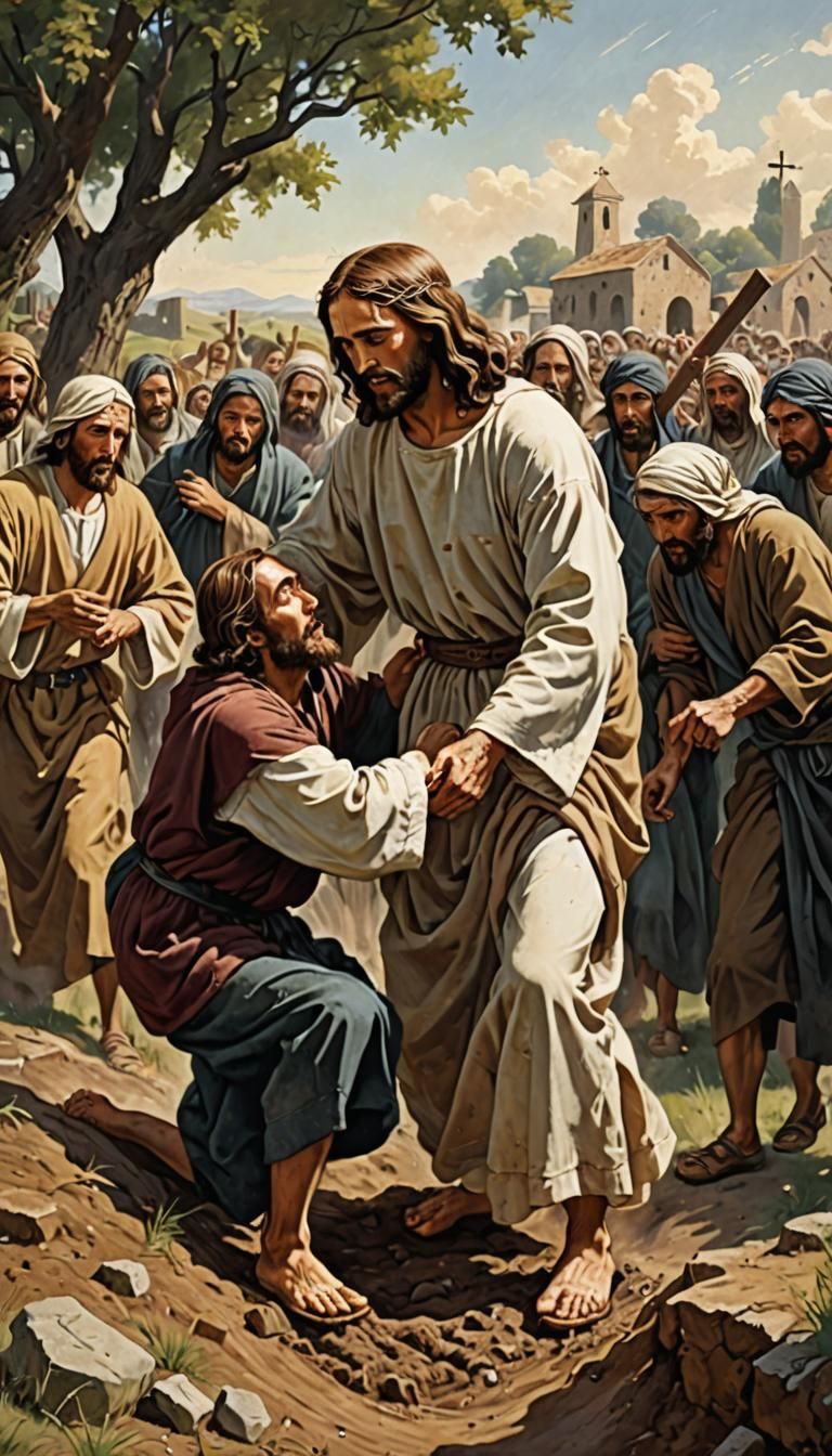 Jesus Christ heals a blindn man