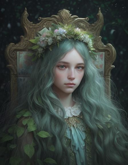 3D intricate tiny details of A very beautiful forest queen s...