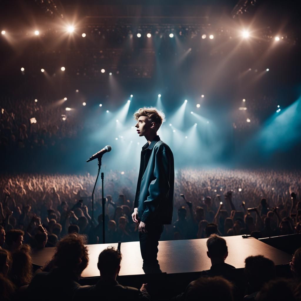 Troye Sivan Concert in a Large Concert Hall AI Generated Artwork NightCafe Creator