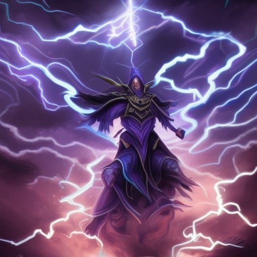 God of the Purple Lightning - AI Generated Artwork - NightCafe Creator