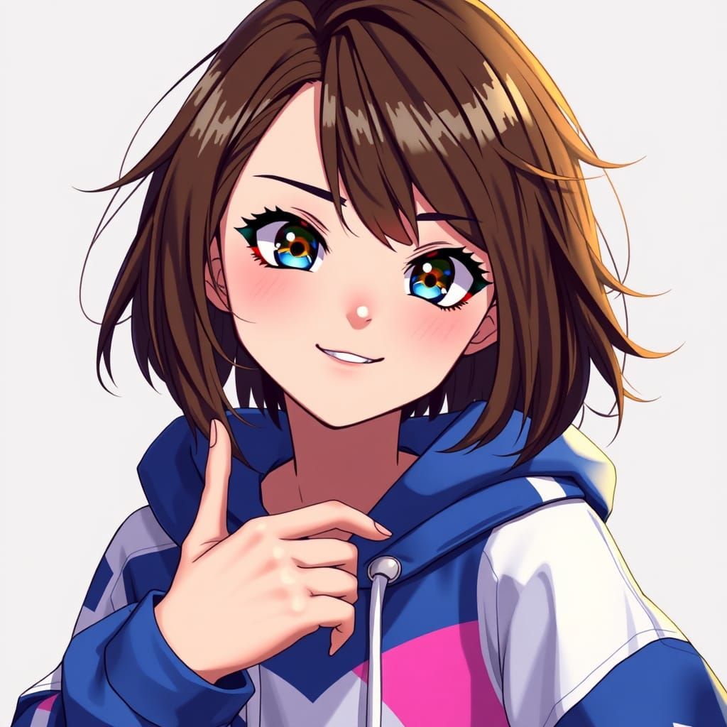 Anime Girl with Heterochromia Eyes in Fantasy Style