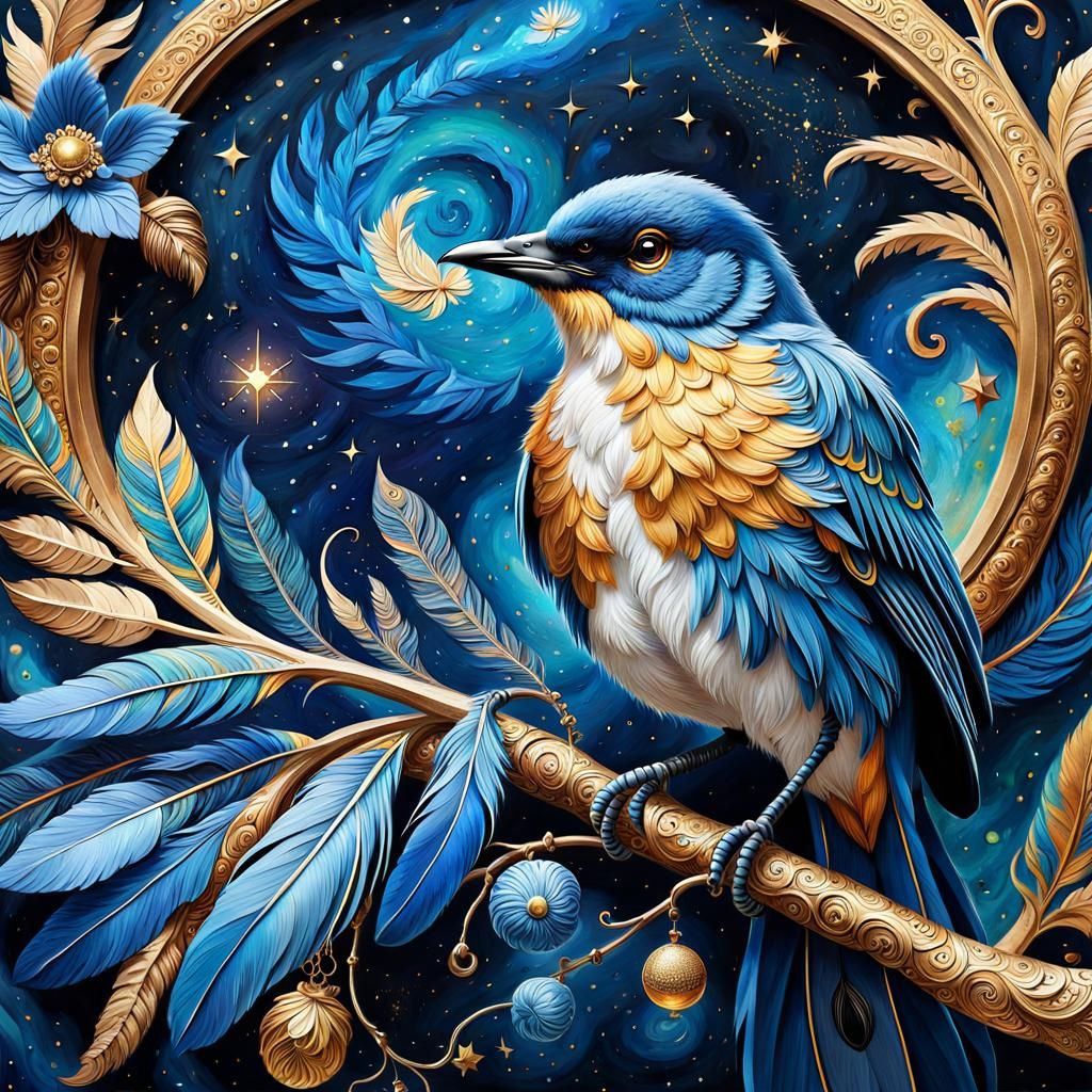 Beautiful Galaxy Bird - AI Generated Artwork - NightCafe Creator