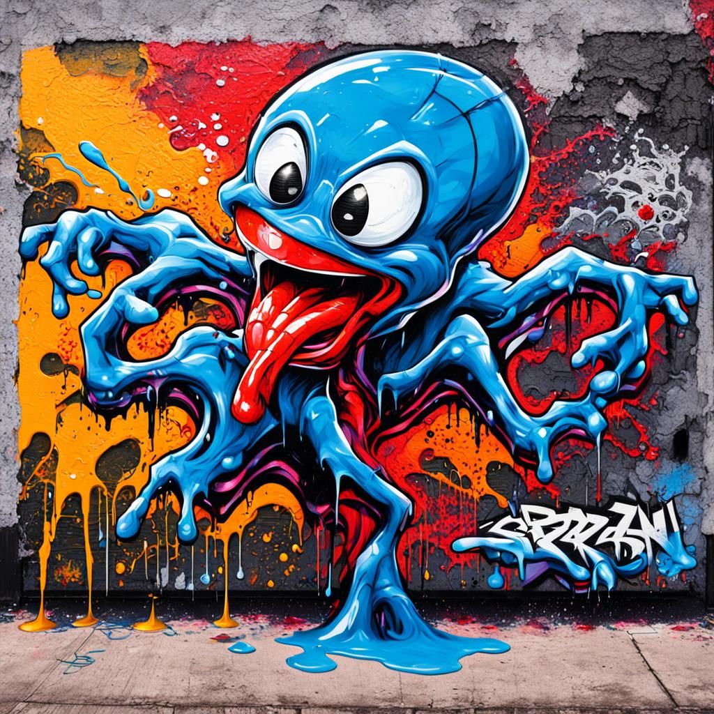 Spiderman Graffiti Art in Splash Style