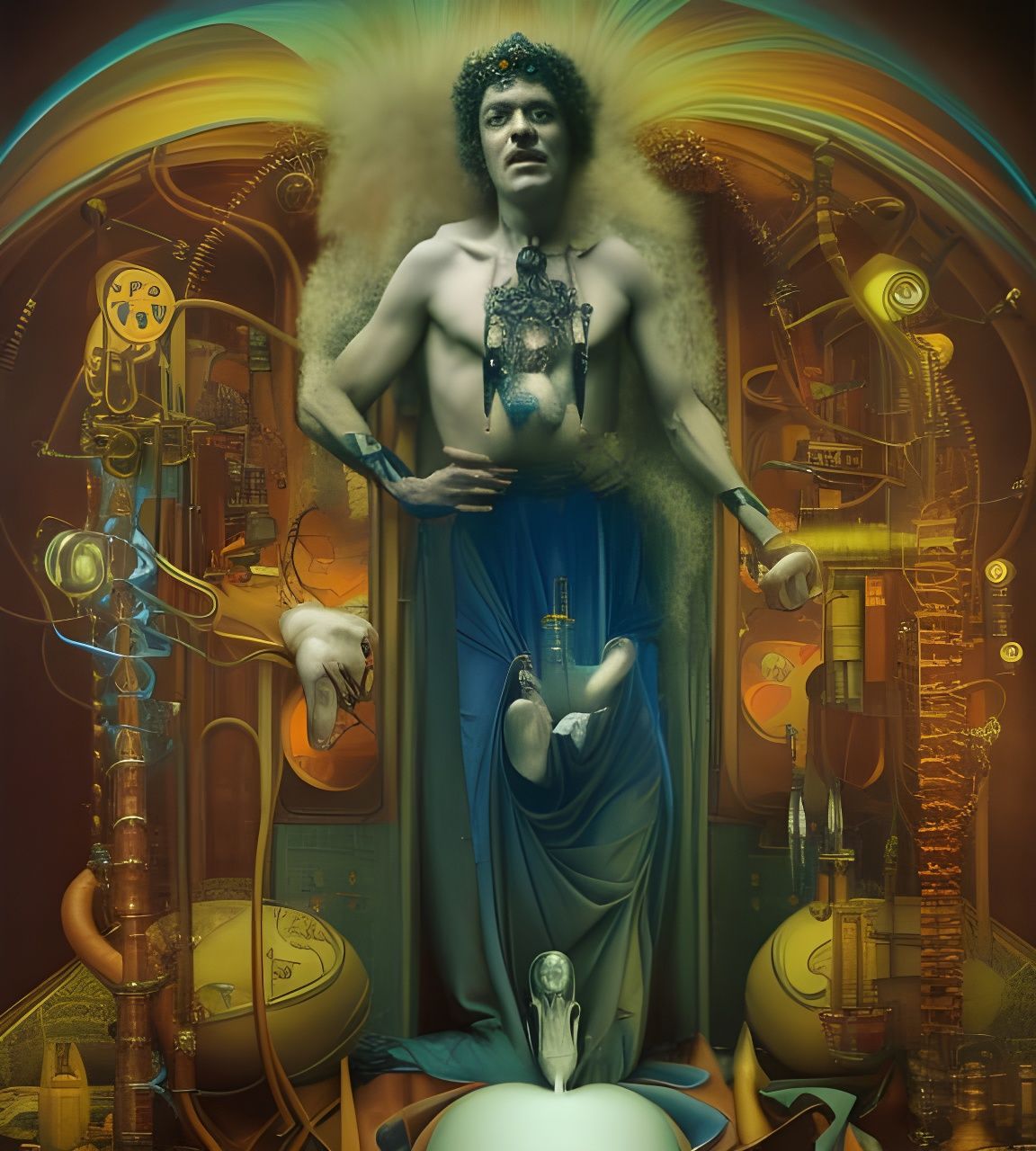 Surreal Breakdancing Pope: Hyperrealistic Opium Dream