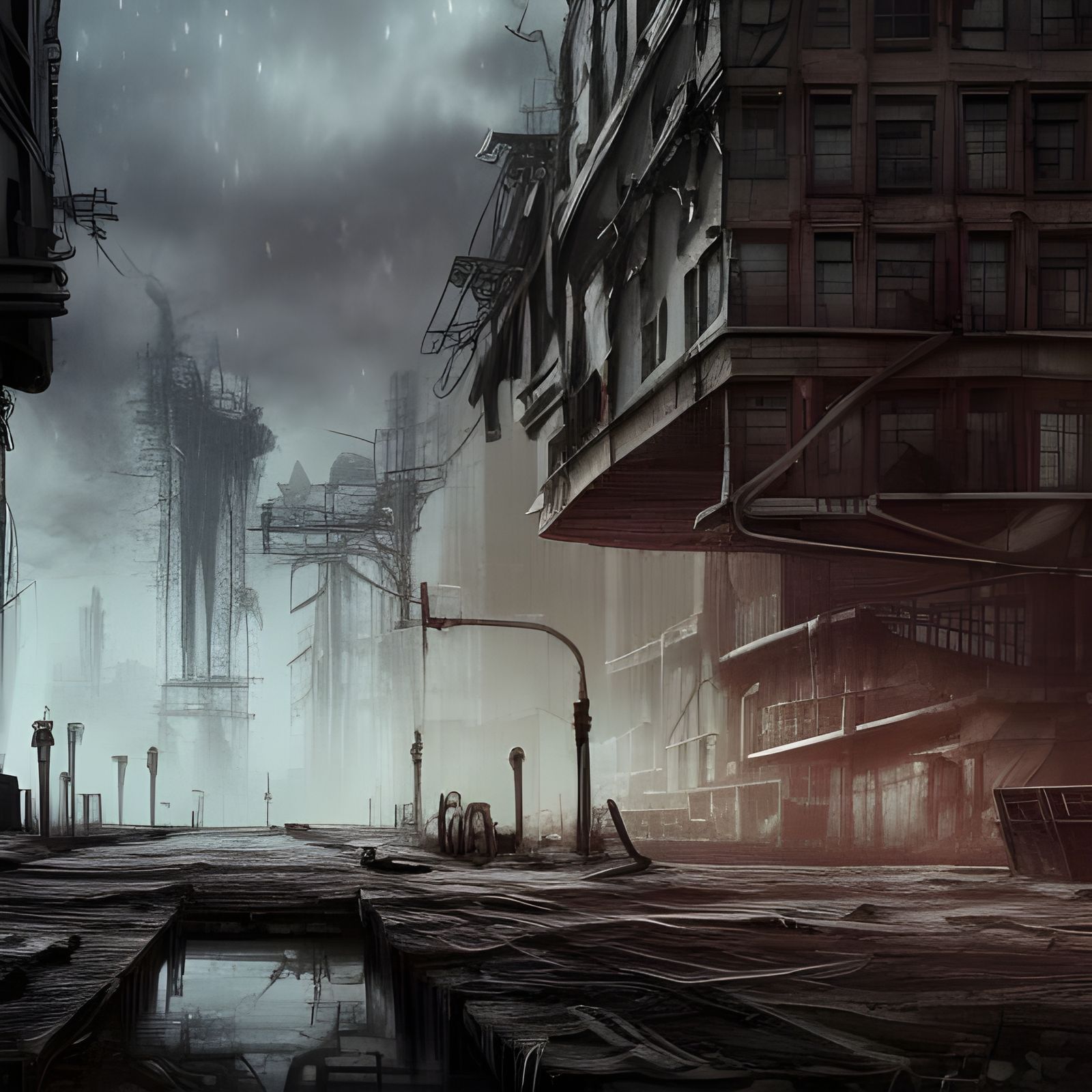 Post apocalyptic city - AI Generated Artwork - NightCafe Creator