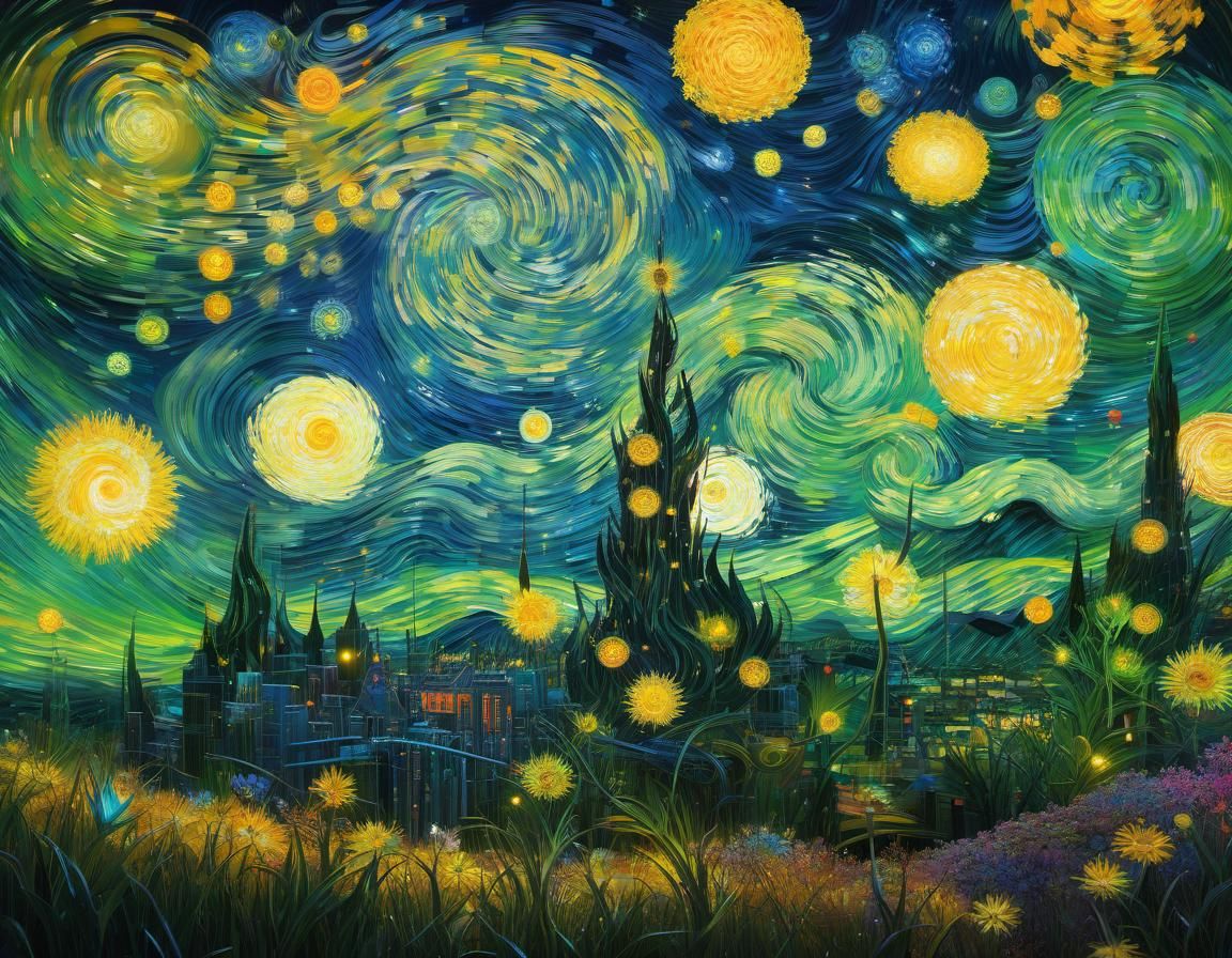 Starry Night in a Tank: Digital Art