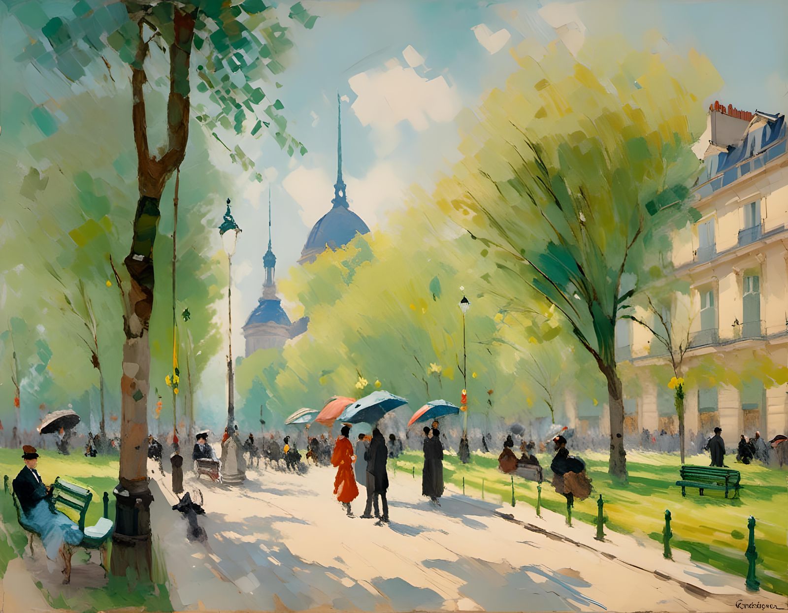 Grass Park In Paris, 1890