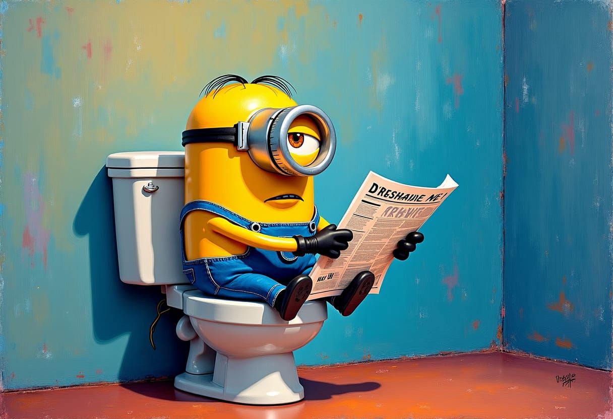 Minion on the toilet