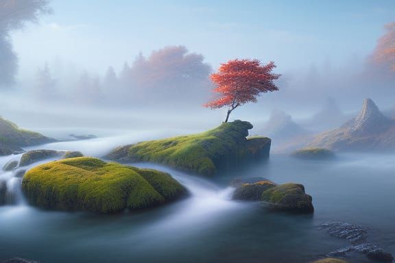 Lone Sakura, water.