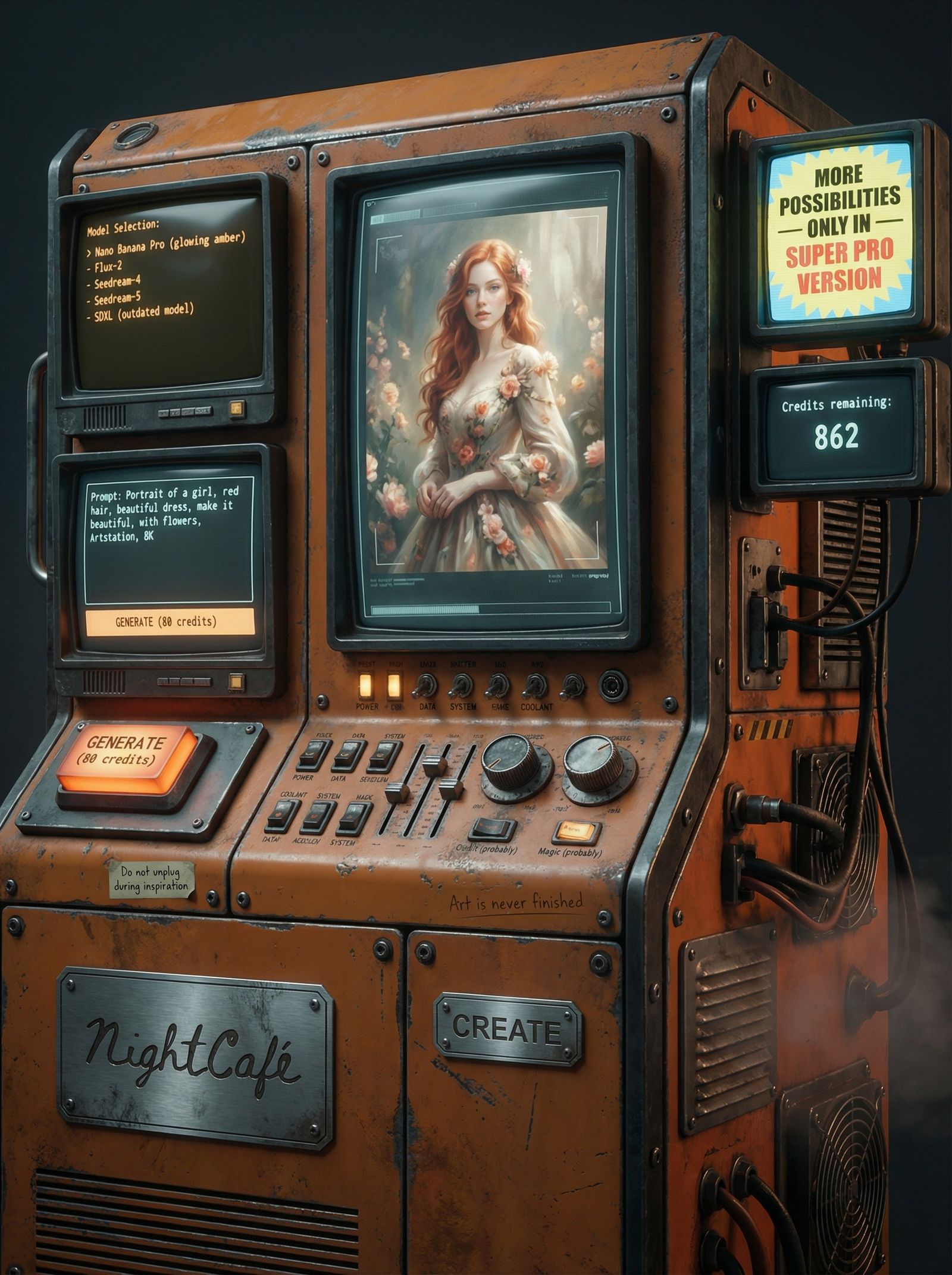 NightCafe studio, but it's a retro-futuristic device.