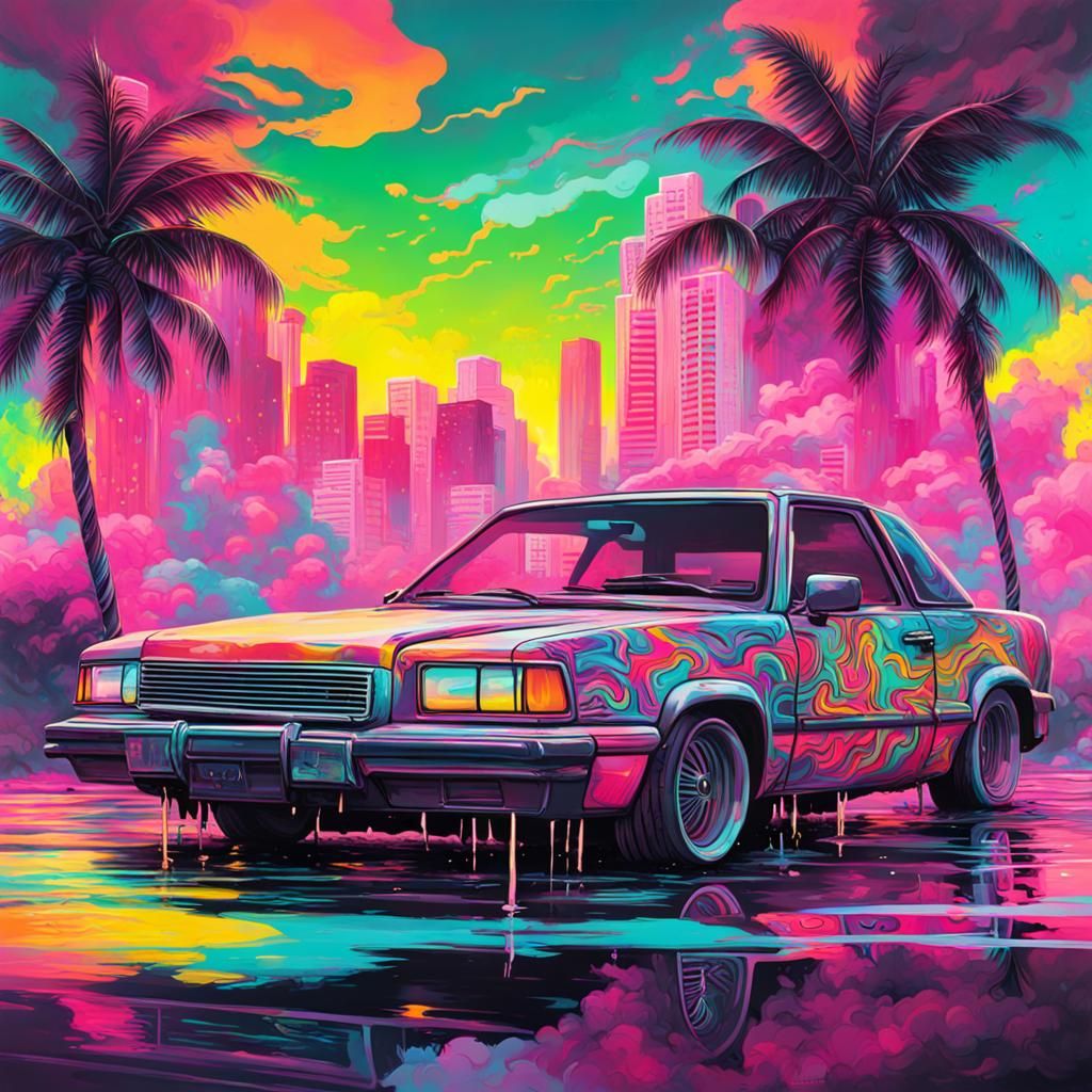 Vaporwave Miami - AI Generated Artwork - NightCafe Creator