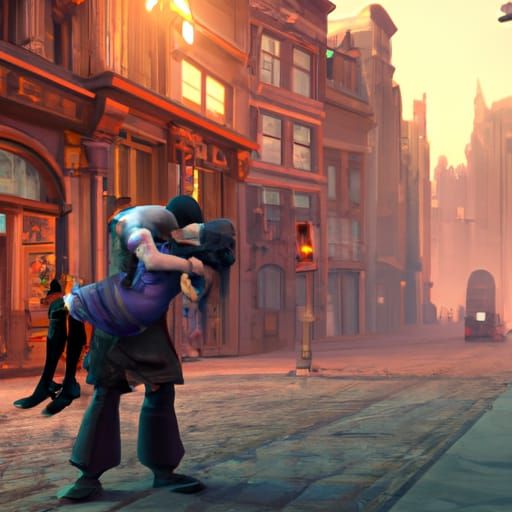 men carrying a drunken goth girl down a street