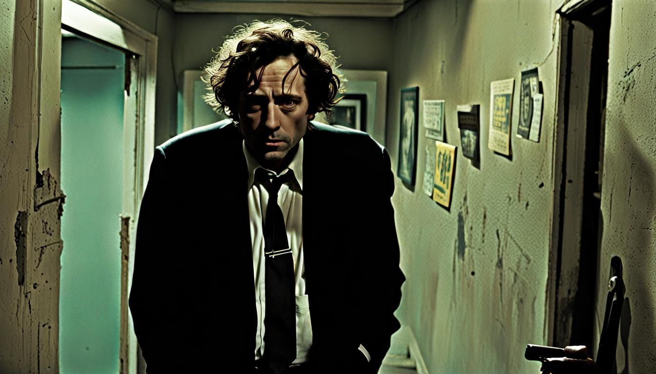 "The Pusher" epic gritty film noir retro crime masterpiece by Tim