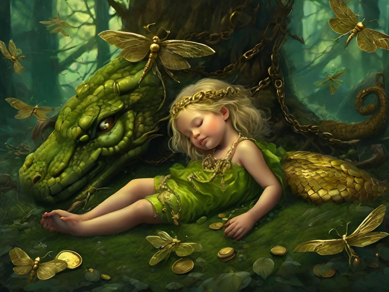 Girl and dragon