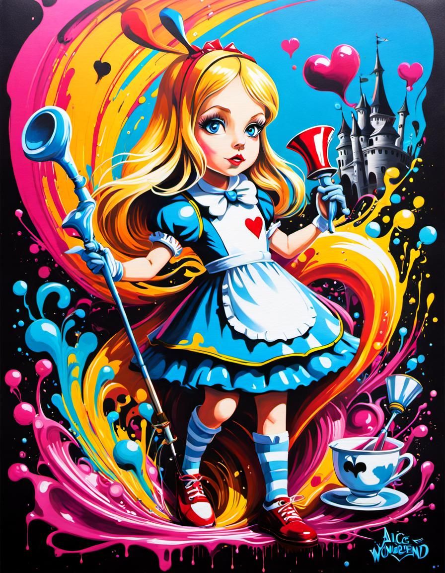 Alice in Wonderland - Splash Art - AI Generated Artwork - NightCafe Creator