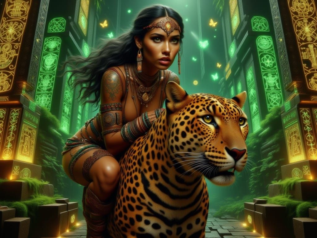 <lora:FiosRuneMagic:1.0> Valentina: Jungle Warrior