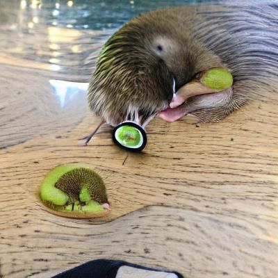 kiwi eating a kiwi eating a kiwi