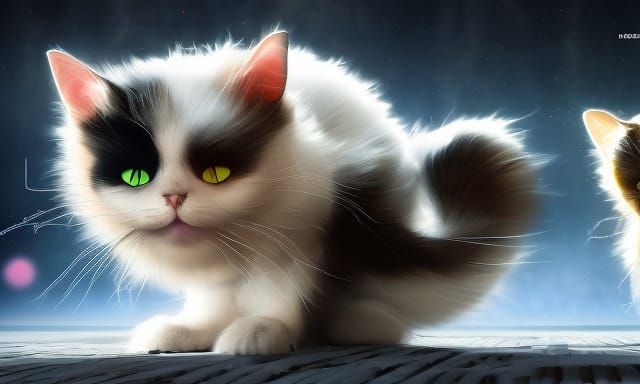 wonderful yin yang cat design 8k resolution concept art hype...