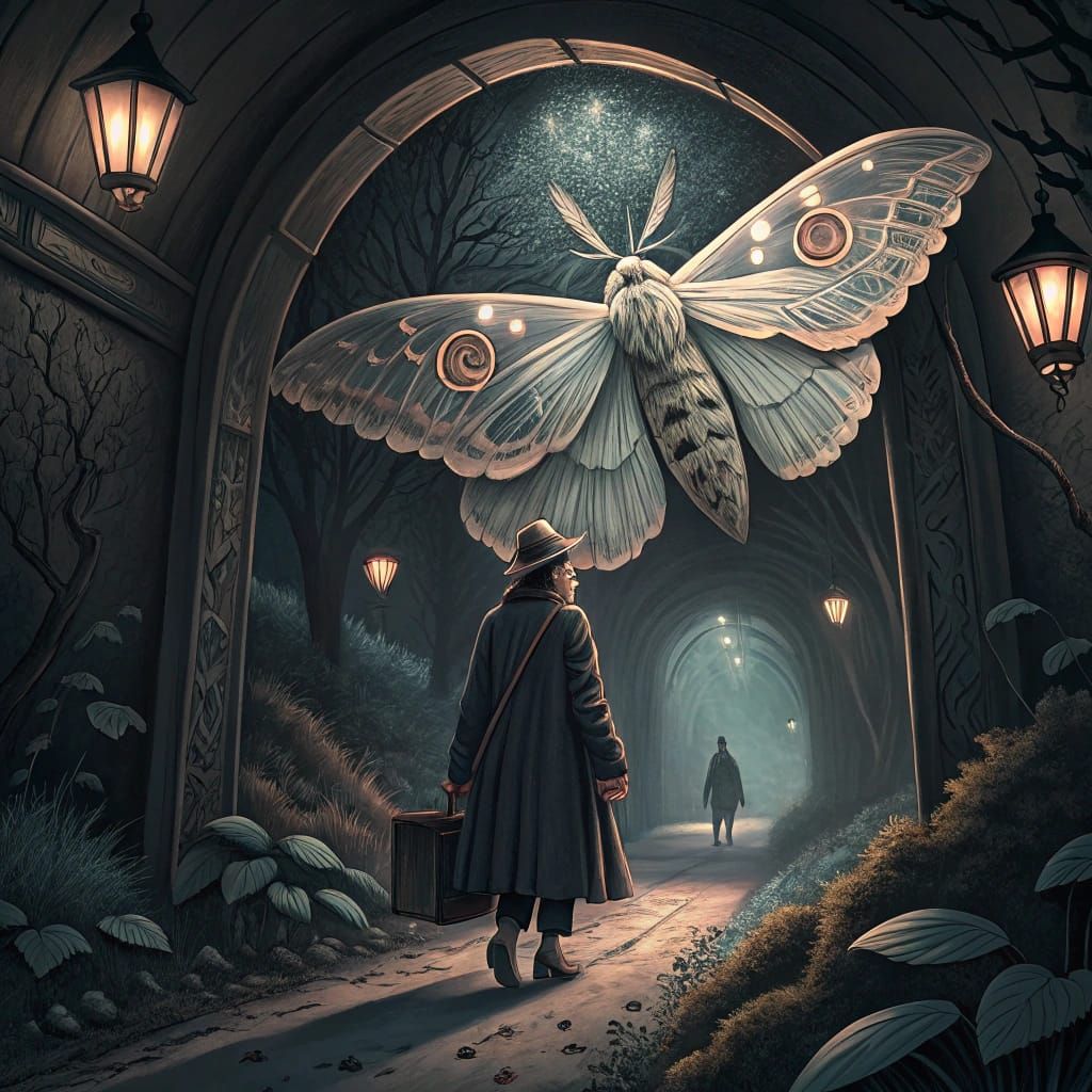 common Dusty Gray moths And a gray fairy with moth wings, ar...