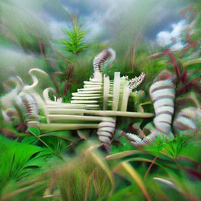 Surreal Grasshopper's Journey Through Athyrium Cities