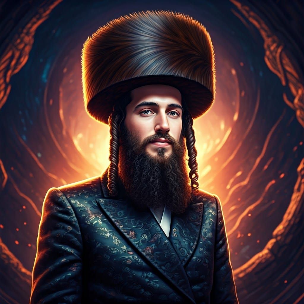 Young Hasidic Man in Fantasy Portrait