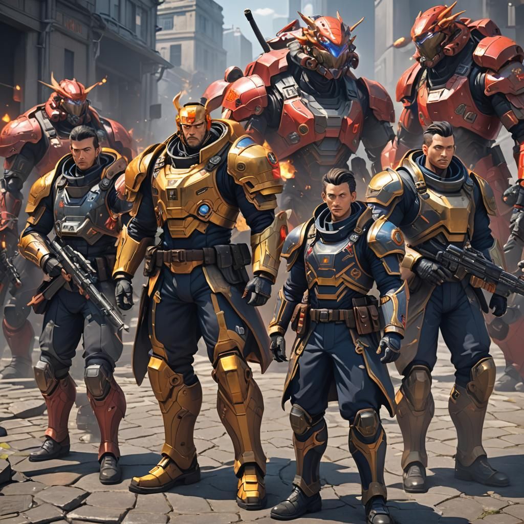 Captain Drapak and his team of fire soldiers