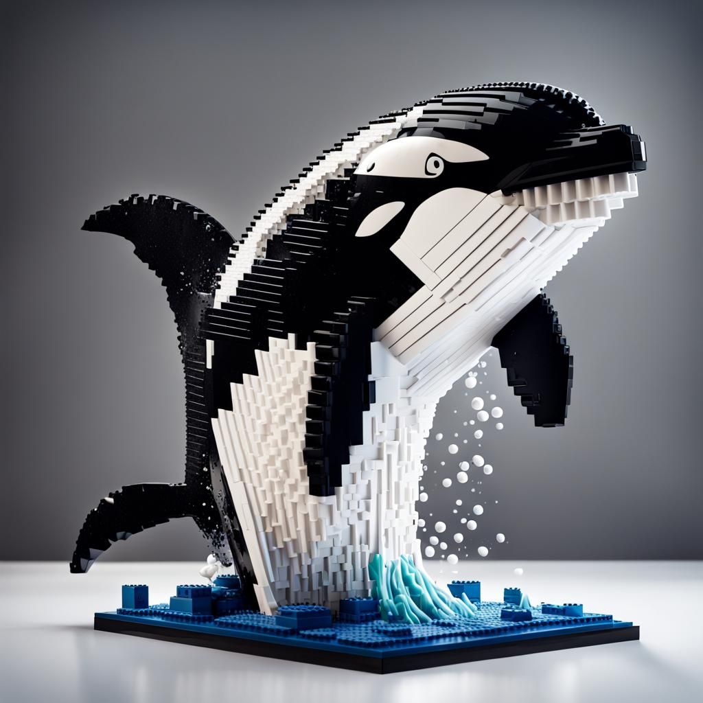 A killer whale lego 